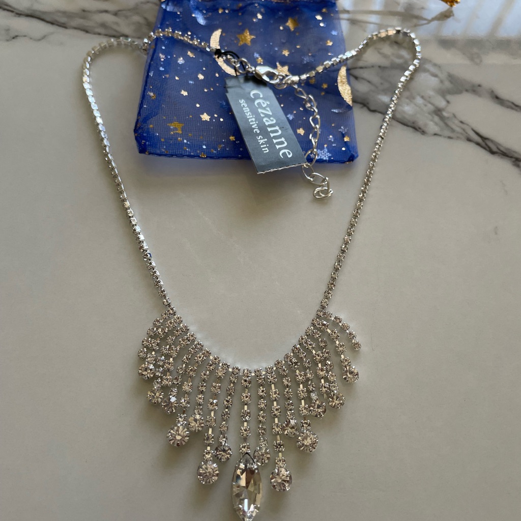 Cezanne Silver Necklace With Sparkling Accents